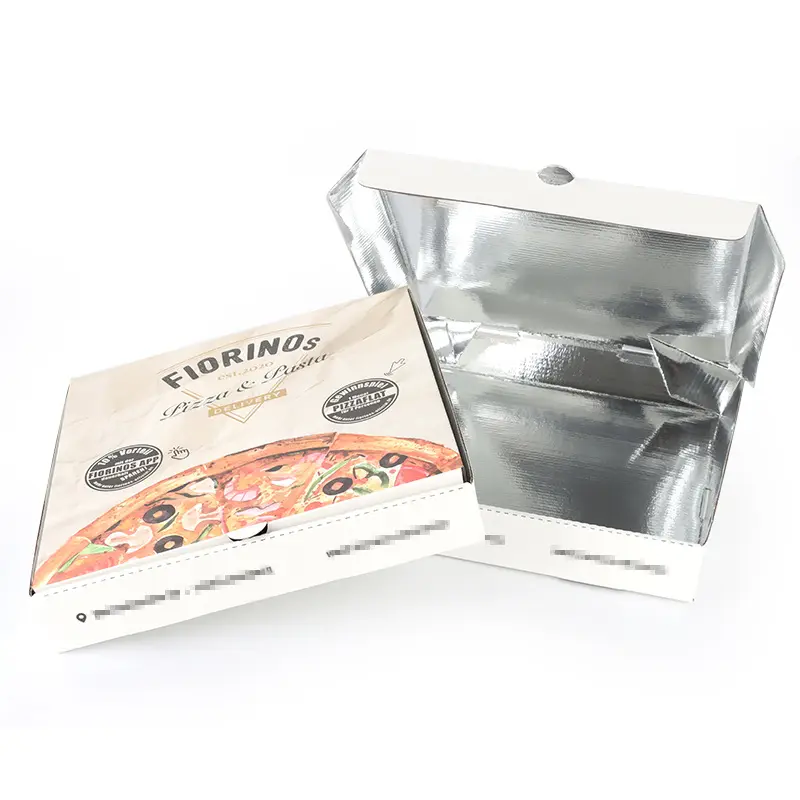 Cina cartone bianco Premium circolare all'ingrosso grande una fetta di cartone ondulato per Pizza da asporto scatola di imballaggio in alluminio