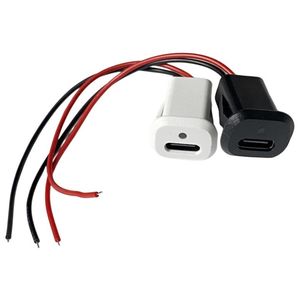 Siyah beyaz Panel montaj USB C dişi konnektör kablo LED göstergesi ile USB-C <span class=keywords><strong>2</strong></span> Pin açık teller güç kablosu şarj portu - Product Image 6