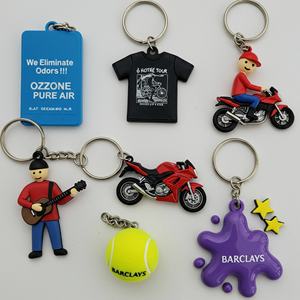 Porte-clés en caoutchouc PVC personnalisé avec logo, porte-clés lumineux en forme de dessin animé avec impression UV métallique, cadeaux promotionnels - Product Image 2