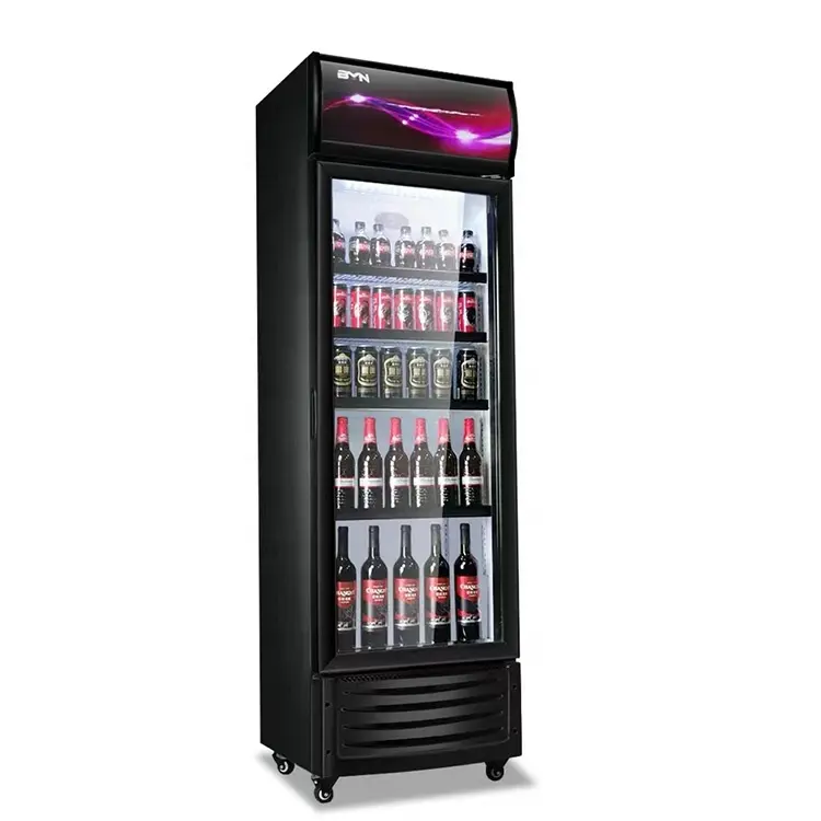 Vitrina enfriador nevera bebida escaparate vidrio comercial equipo de refrigeración refrigeradores verticales congeladores