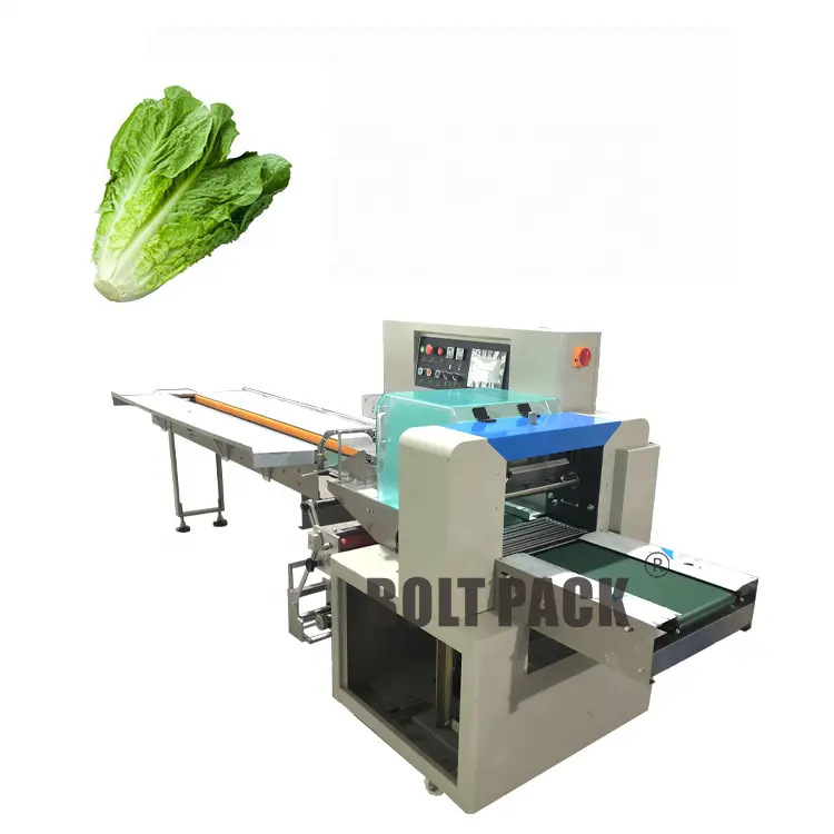 トレイ付き自動水平フローパック生鮮食品冷凍フルーツレタスクウレン野菜包装機