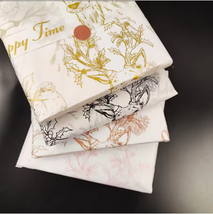 Gold Floral Parchment <b>Paper</b> Roll Single Side Coated Eco-Friendly Gift Craft <b>Wrapping</b> Material Offset Printing Compatible - Product Image 3