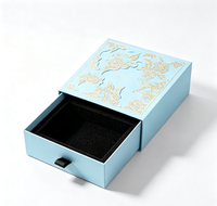 Boîte cadeau de luxe avec tiroir, dorure à chaud, motif floral en relief, papier texturé, emballage pour bijoux, fermeture magnétique, matériaux recyclés, mousse noire