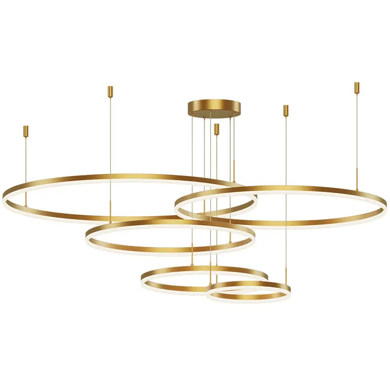 Großhandel Hochwertige Indoor Nordic Modern Luxus Kreis Hängelampen Dekorative Decken leuchte Gold Runde Led Pendel leuchte