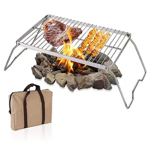 Amazon Hot Seller Kachel Houtskoolgrill Voor Camping/Picknick Top Bbq Draagbare Roestvrijstalen Barbecue Grillen Keuken Food Grade