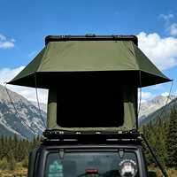 Tente de toit triangulaire imperméable pour camping en plein air pour 1 à 2 personnes, tente de toit en aluminium pour SUV 4x4, coque rigide