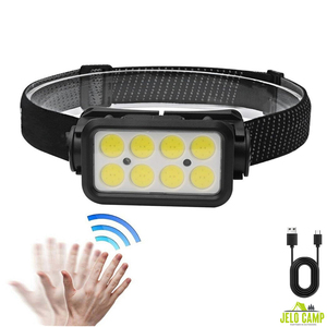 Linterna Frontal Súper Brillante con Sensor de Movimiento y 8 LED COB Recargables por USB para Camping, Senderismo, Pesca Nocturna - Product Image 1