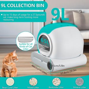 Tự động mèo xả rác hộp <span class=keywords><strong>Robot</strong></span> Máy móc lớn điện tử thông minh Mèo nhà vệ sinh đóng cửa dùng một lần tự làm sạch tự động hộp rác mèo - Product Image 3