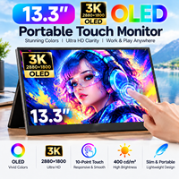 Écran portable tactile 13,3 pouces 4K OLED USB C, écran externe pour MacBook Air Pro, ordinateur portable Windows