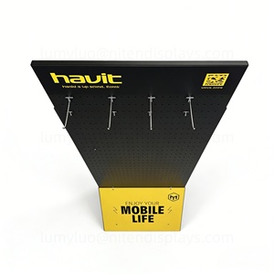 ชั้นวางสินค้าแบบติดผนังพร้อมตะขอสำหรับอุปกรณ์เสริมโทรศัพท์มือถือ ชั้นวางโลหะแบบตะแกรงสำหรับผลิตภัณฑ์ 3C ที่ชาร์จ และสายเคเบิล - Product Image 4