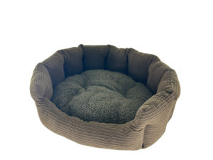 Camas Ovaladas para Perros de Tela de Pana y Sherpa de Alta Calidad, Camas para Mascotas Económicas en Existencia - Product Image 1