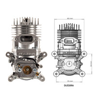 Moteur à essence professionnel DLE35RA 35cc 4,1 CV à haut rendement, poussée de 9 kg, échappement arrière, moteur 2 temps avec carburateur Walbro et bougie NGK