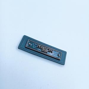 Best Selling Gunmetal Color Embossed Clothing <strong>Labels</strong> Sustainable Decorative Logo Patches for Jackets and <strong>Jeans</strong> - Product Image 3