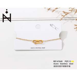 Bracelet en acier inoxydable Acero, chaîne en or, bijoux minimalistes, cadeau unisexe - Product Image 1