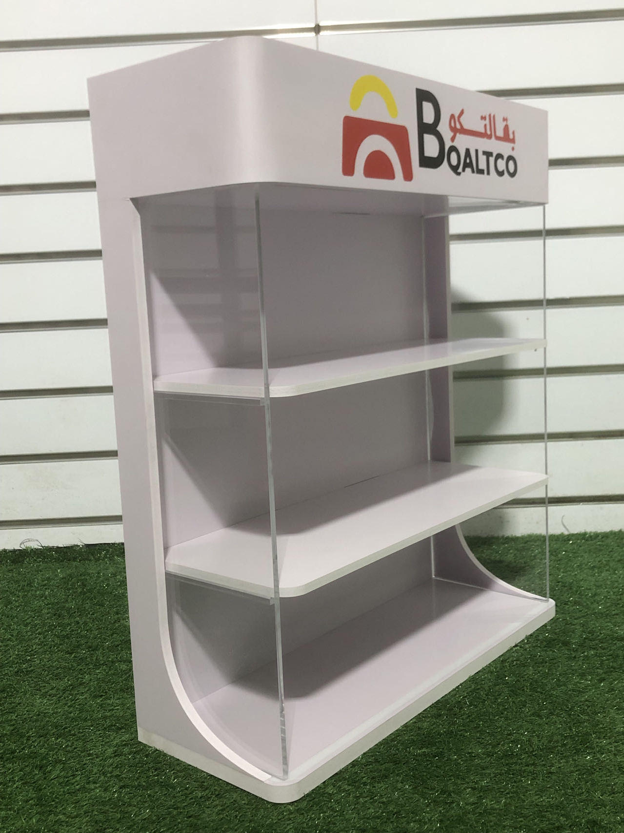 Acrylic Display Stand White Counter Top Transparent Portable 3-Tier for Modern Promotion Retail Shop Shelf — view 4