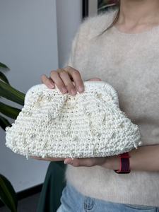Sac à main de luxe fait main style perle pour <span class=keywords><strong>femme</strong></span>, pochette de soirée de mariage, sacs au crochet pour <span class=keywords><strong>femme</strong></span> - Product Image 5