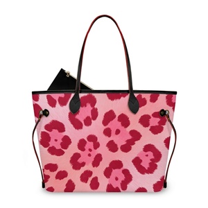 Bolso Tote de Piel Sintética con Estampado de Leopardo Rosa, con Cierre de Cremallera, Bolso de Hombro Moderno para Mujer, OEM/ODM, MOQ de Una Pieza - Product Image 1