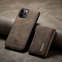 Casing Kulit Ponsel Dompet Lipat Tempat Kartu Penutup Magnetik untuk iPhone 16 13 Pro Max Perlindungan Ponsel Baru INS