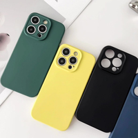 Étui de téléphone portable en silicone liquide luxueux, doux comme de la peau, en TPU, antichoc pour iPhone 16 Pro Max 18 Plus 17 AIR