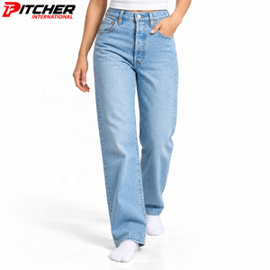 Jeans de mezclilla personalizados para mujer, cintura alta, corte acampanado, proveedor mayorista para minoristas de moda estadounidenses, pedidos al por mayor - Product Image 4