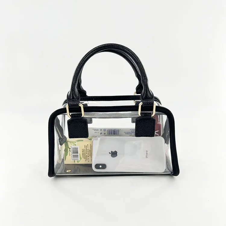 Black Clear Top Handle Crossbody Purse Transparent Jelly Bags