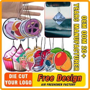 Personalized Wholesale Custom Sublimation Logo Blank Deodorant New Cards Perfume Fragrance Paper Hanging Car Air Freshener