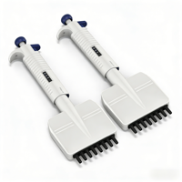 Pipette de laboratoire multicanal 12 ou 8 canaux, électronique, réglable, fixe, série D, pipette de transfert 0,5-300 µl