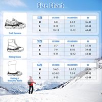 Crampons antidérapants ORIENT à 24 pointes en acier inoxydable et silicone pour hommes et femmes, pour la randonnée, la marche, le jogging, la pêche
