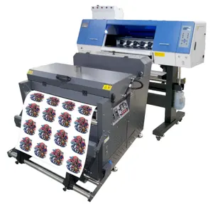 Modelo económico 60cm impresora DTF de 2 cabezales impresora de ropa de inyección de tinta con máquina pulverizadora
