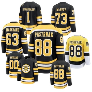 Vente en gros de maillots de hockey entièrement cousus USA Canada Boston # 63 Marchand # 88 Pastrnak # 1 Swayman # Maillot de hockey sur glace 73 McAvoy - Product Image 1