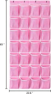 28-Pockets Foldable Hanging <b>Shoe</b> Organizer with Large Size PVC Mesh Pockets Over Door <b>Shoe</b> Rack <b>Holder</b> Non-Woven Fabric - Product Image 2