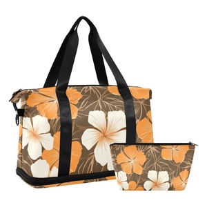 Sac de sport grande capacité personnalisé, 2 ensembles avec compartiment de séparation sec/humide extensible pour le fitness - Product Image 1