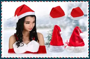 2024 New Hot Sale Luxury Short Plush Green Color Christmas Santa Hat For Adult And Children Use