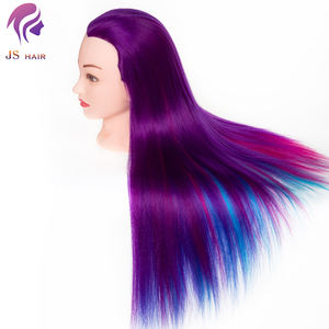 Maniquí de entrenamiento femenino hermoso de pelo largo multicolor para cortar el pelo trenzado muñeca de estilo para peluquería - Product Image 5
