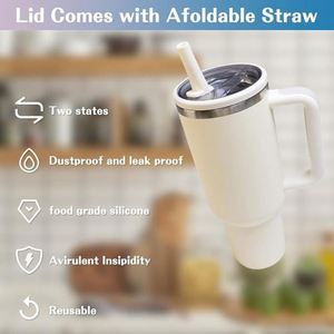 2-Piece Oz Ice Bully <b>Cup</b> Lid Leak-Proof Large Capacity Car Thermos Ice <b>Straw</b> <b>Cup</b> 40 Mouth Anti-E18 - Product Image 2