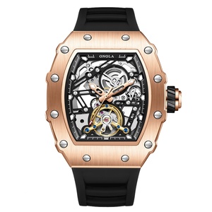 ONOLA Tonneau Automatic Movement Mechanical <b>Watches</b> for Men New Tourbillon Waterproof Silicone Strap Mens <b>Watch</b> Reloj Hombre - Product Image 1