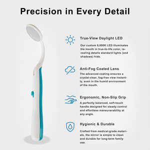OEM Set Keluarga 5 Warna Cermin Mulut LED Alat Inspeksi Mulut Anti Kabut untuk Kebersihan Rumah - Product Image 4