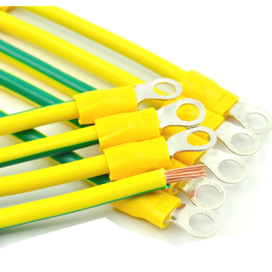 PV năng lượng mặt trời quang điện mặt đất dây với thiết bị đầu cuối 5/6/8 mét 14/12/10awg Trái Đất Dây Lỗ vàng-màu Xanh lá cây đồng Trái Đất Cáp - Product Image 6