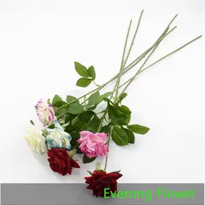 सदाबहार फूल कृत्रिम रेशम दृष्टि, शादी के लिए हमेशा के लिए एकल गुलाब जीते