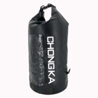 Bolsa seca impermeable para acampar al aire libre con ventana grande personalizada de alta calidad 20L