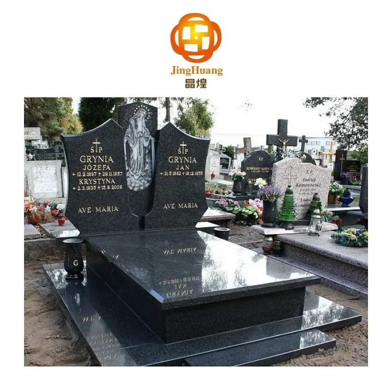 Best price Tombstone Monument Poland G654 Granite Polished Grinding Memorial Headstone European Style