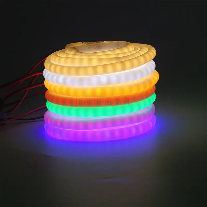 Extérieur étanche AC110V 220V RGB SMD 2835 120 pcs/m LED Flexible Néon Bande tube Lumière