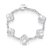 Bracelet trèfle en nacre blanche, pierre durable, plaqué or 18 carats, acier inoxydable 316L, étanche, cadeaux pour hommes, bijoux