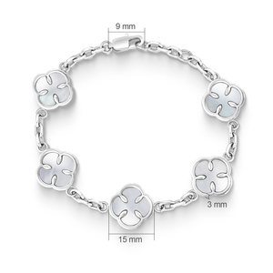 <span class=keywords><strong>Bracciale</strong></span> da Uomo con Quadrifoglio in <span class=keywords><strong>Madreperla</strong></span> Bianca, Placcato <span class=keywords><strong>Oro</strong></span> 18K, Acciaio Inossidabile 316L Impermeabile, Gioiello Regalo - Product Image 5