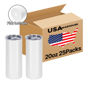 Vaso de sublimación estilo americano de 20 oz, en stock en almacén de EE. UU., para botella de agua recta y delgada de acero inoxidable con tapa para pajita. - Product Image 1