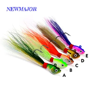 Newmajor 7G-56G Jig Hoofd Bucktail Vissen Lokken Herten Haar Jigging Haken Prikkeldraad Hoge Carbon Staal Vishaak vissen Accessoire