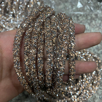 6mm Forme Ronde Scintillant Strass Corde Coloré Tube Cordon Cristal Corde Coupe pour Vêtements et Chaussures