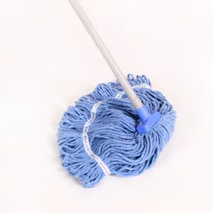 Durable Quick Easy Mop With Handle 400g Colored Cotton Wet Mop Head