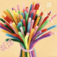 Bâtonnets torsadés 6 mm couleur macaron pour bouquets artistiques, jouets de puzzle pour enfants, matériel de décoration DIY fait main en bandes de velours multicolores