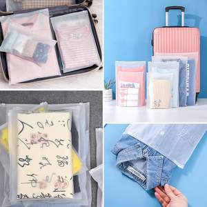 Embalagem de cosméticos translúcidos para roupas e joias biodegradáveis personalizadas, sacos de higiene pessoal com logotipos, sacos com zíper - Product Image 6